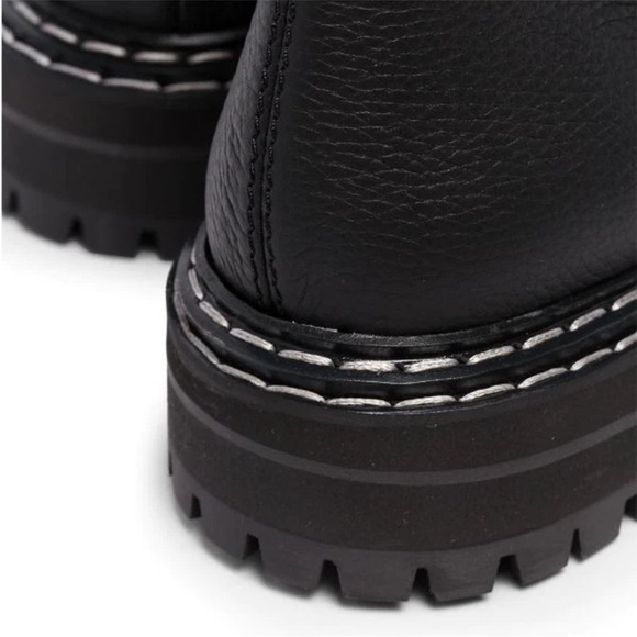 Proenza Schouler Black Lug Sole Leather Combat Boots - Picture 6 of 8